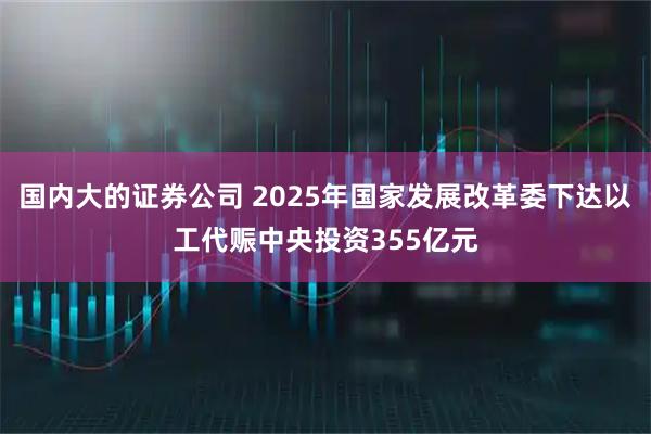 国内大的证券公司 2025年国家发展改革委下达以工代赈中央投资355亿元