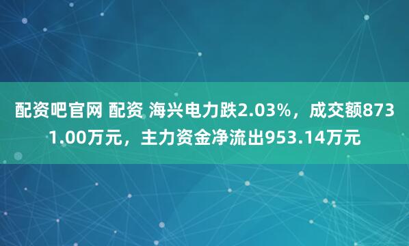 配资吧官网 配资 海兴电力跌2.03%，成交额8731.00万元，主力资金净流出953.14万元