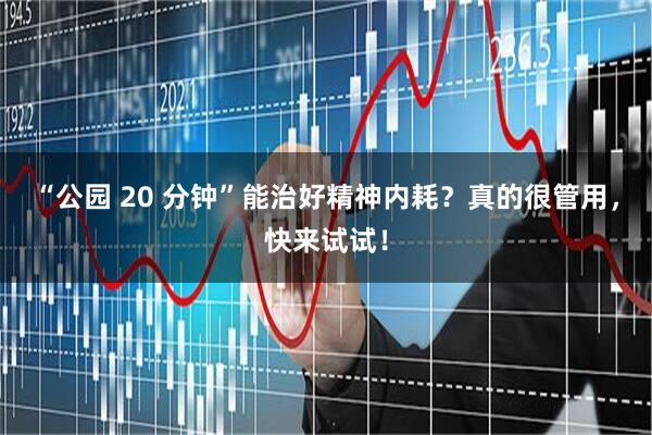 “公园 20 分钟”能治好精神内耗？真的很管用，快来试试！